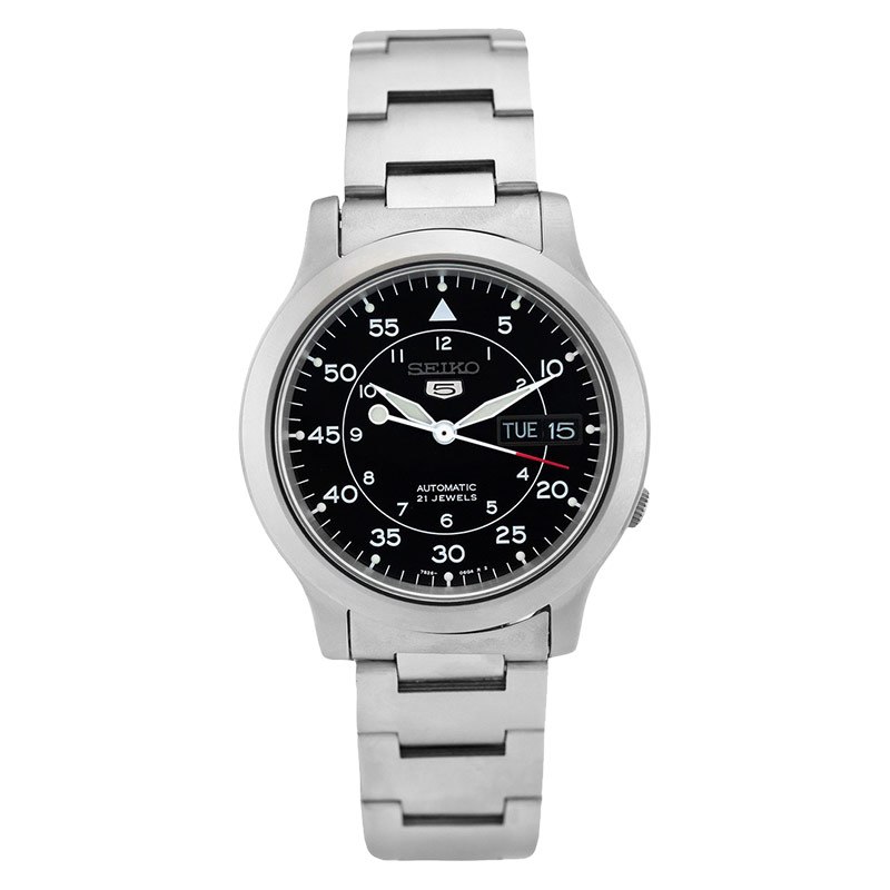 Seiko 5 SNK809K1 — Military Hitam, Otomatis